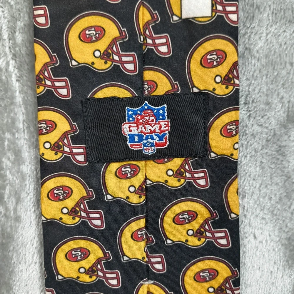 Vintage San Francisco 49ers Tie Mens Yellow Red Black Football‎ NFL 90s Game Day